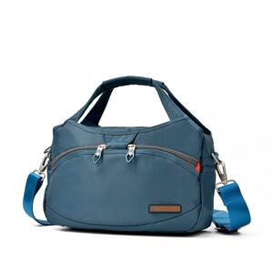 Modern Teal Messenger Bag with Adjustable Strap Waterproof Nylon